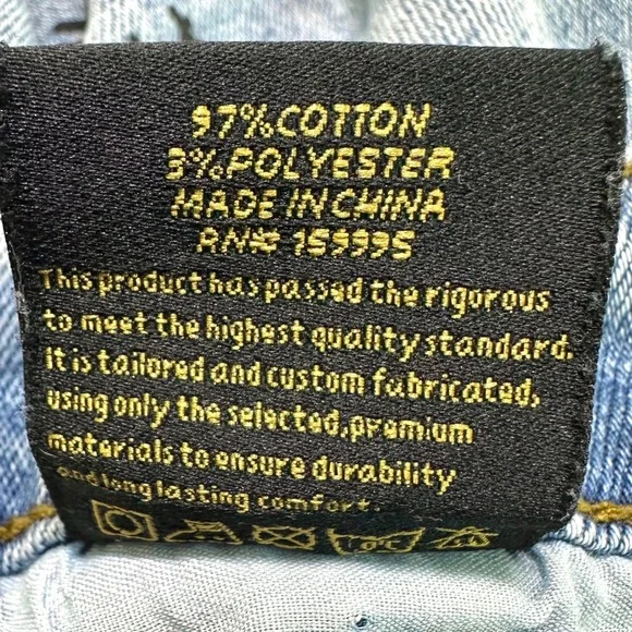 KLEEP Light Wash Denim Streetwear Stacked Skinny Jeans Distressed Patched Men 42 - Picture 10 of 11